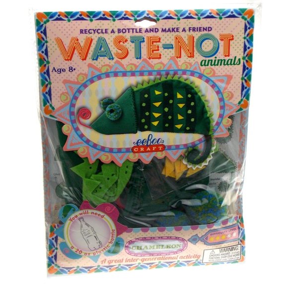 Be Crafty Waste Not Animals Chameleon Recycle Plastic Bottle Craft Sewing Kit - Picture 1 of 2